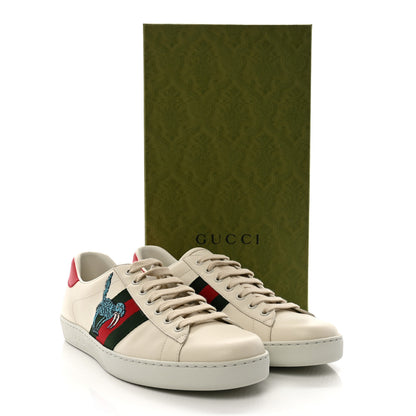 Gucci X FREYA HARTAS Calfskin Miro Soft Web Mythical Creature Embroidered Mens Ace Sneakers 9.5 New Mystic White 9 of 9