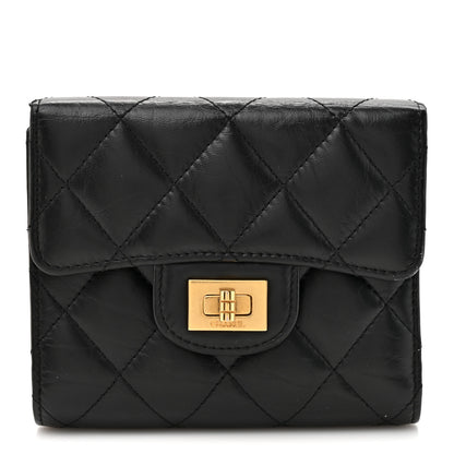 Chanel Aged Calfskin Quilted Reissue Compact Wallet Black 1 of 12
