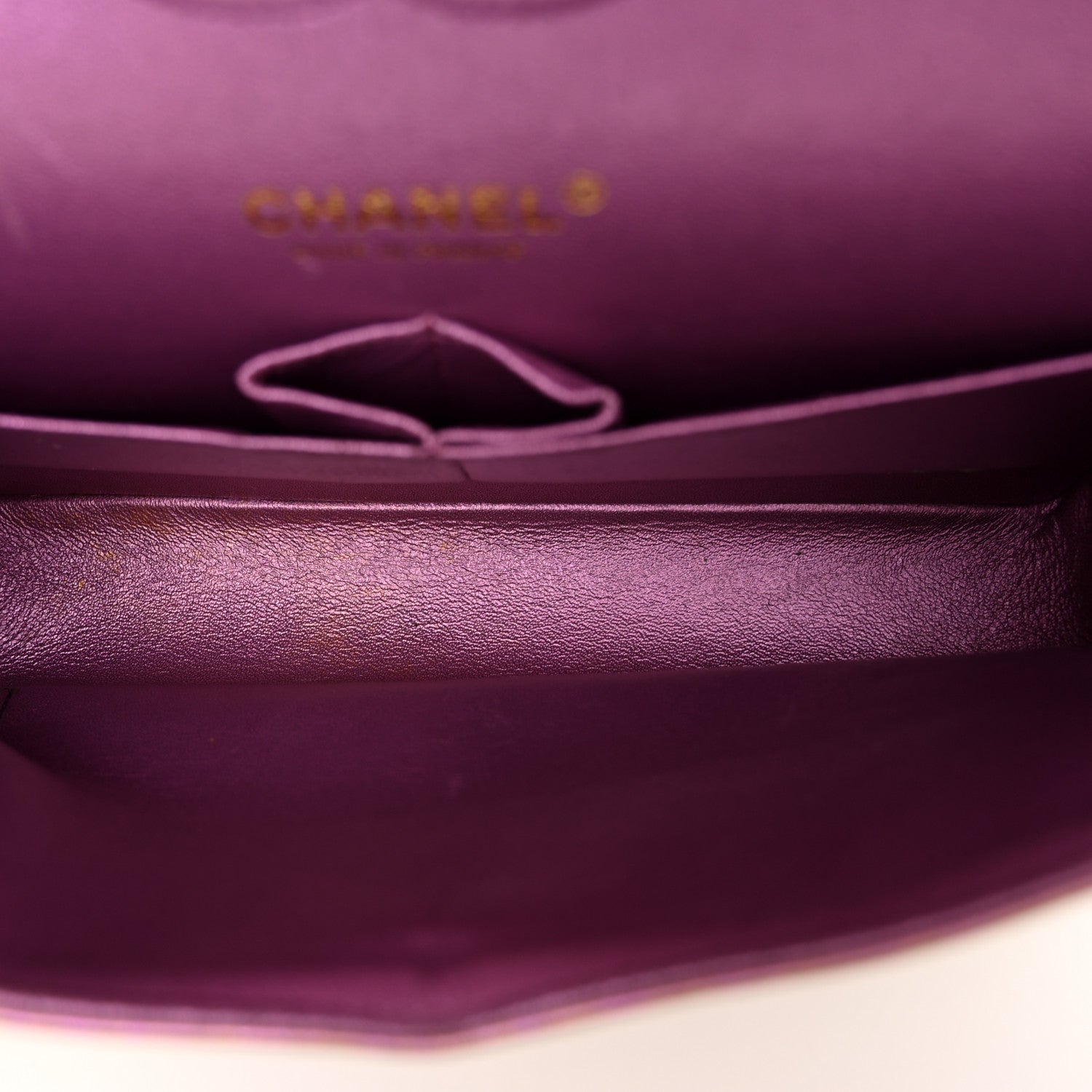 Chanel Iridescent Lambskin Quilted Medium Double Flap Purple 5 of 14