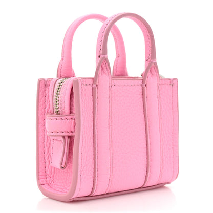 Marc Jacobs Grained Calfskin Nano Bag Charm The Tote Bag Fluro Candy Pink 3 of 7