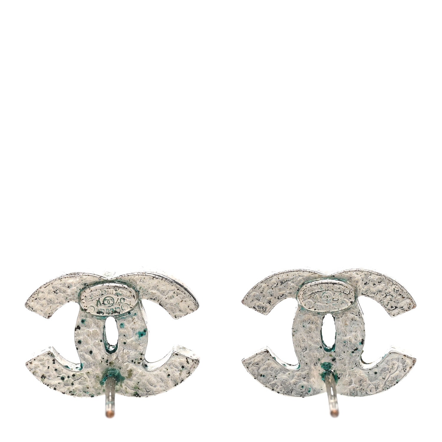 Chanel Crystal CC Earrings Silver 6 of 6