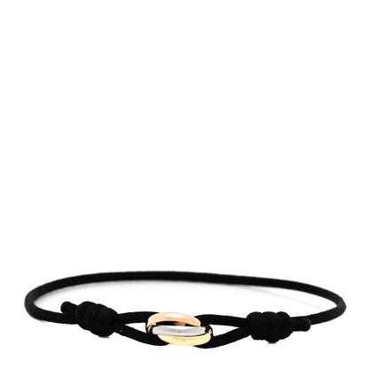 Cartier 18K Pink Yellow White Gold Trinity Adjustable Cord Bracelet Black 1 of 6