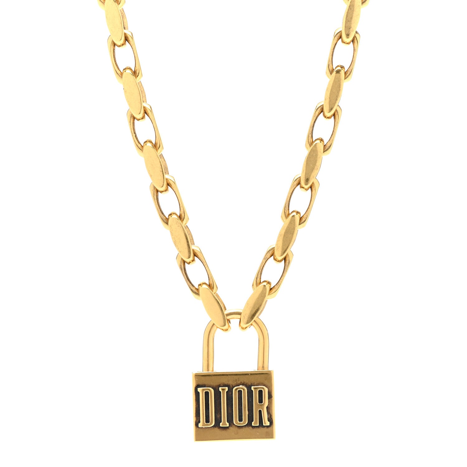Christian Dior Metal Lucky Locket Choker Necklace Aged Gold 1 of 6