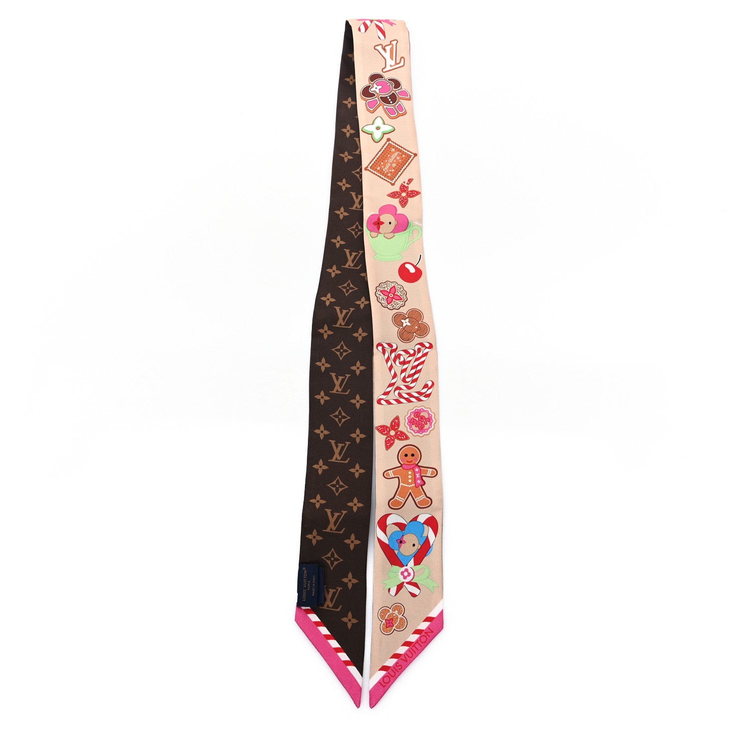 Louis Vuitton Silk Monogram 2024 Christmas Animation Vivienne BB Bandeau Brown 2 of 3