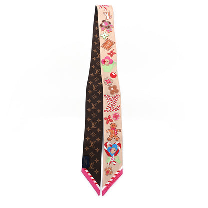 Louis Vuitton Silk Monogram 2024 Christmas Animation Vivienne BB Bandeau Brown 2 of 3