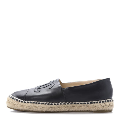 Chanel Lambskin CC Espadrilles 36 Black 1 of 11