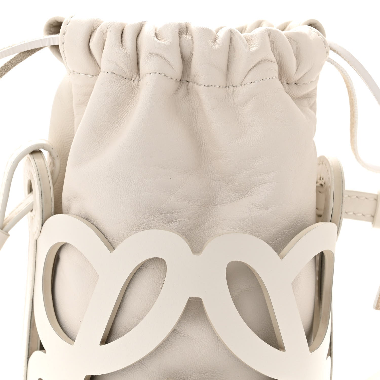 Loewe Nappa Calfskin Cutout Anagram Pocket Crossbody Bag White Glaze 8 of 10