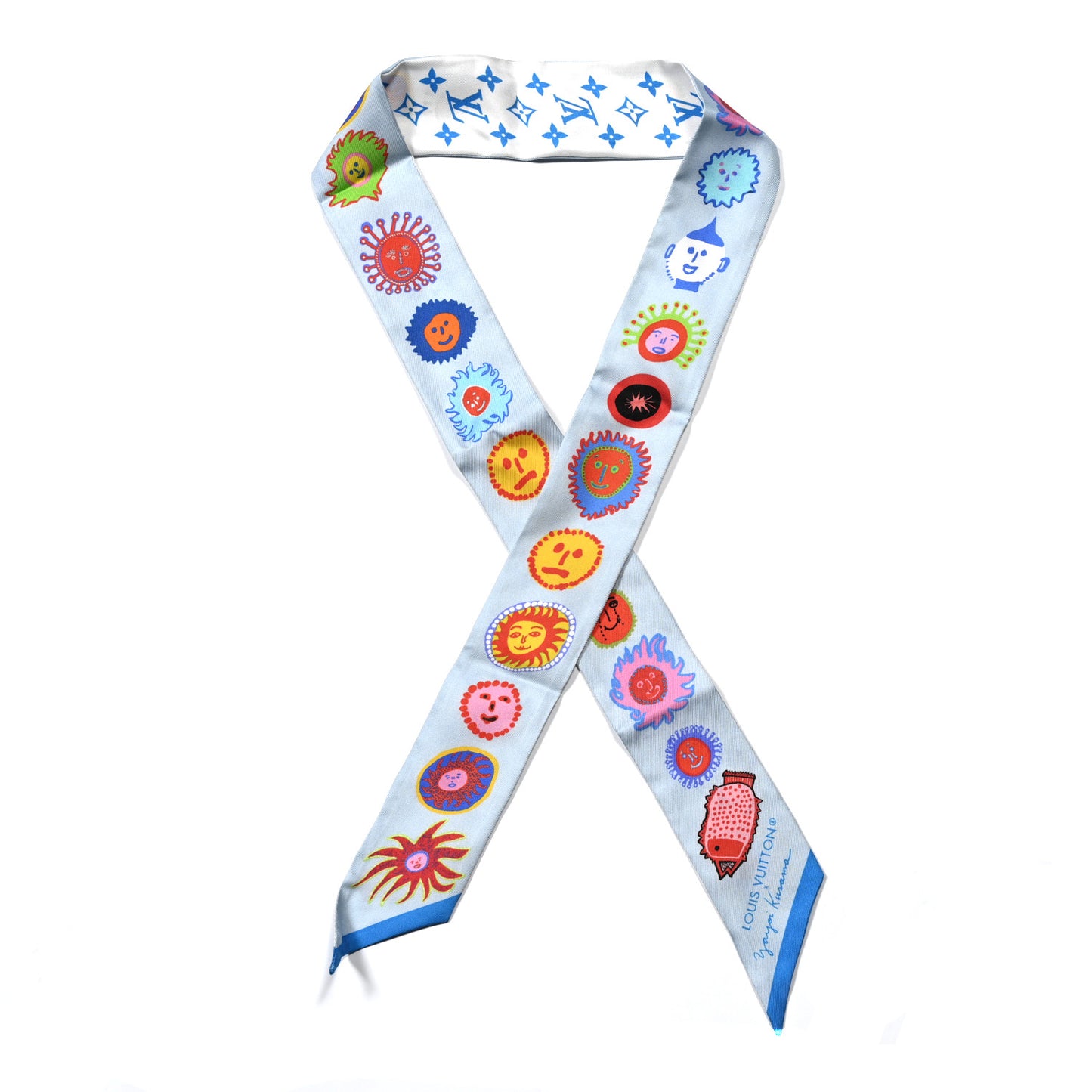 LV X YK Silk Monogram BB Bandeau Light Blue