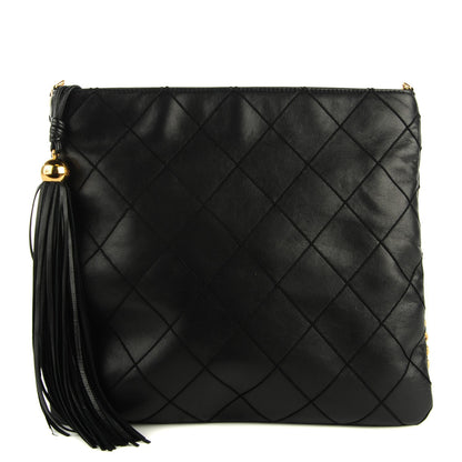 Chanel Lambskin Stitched Tassel Crossbody Black 1 of 8