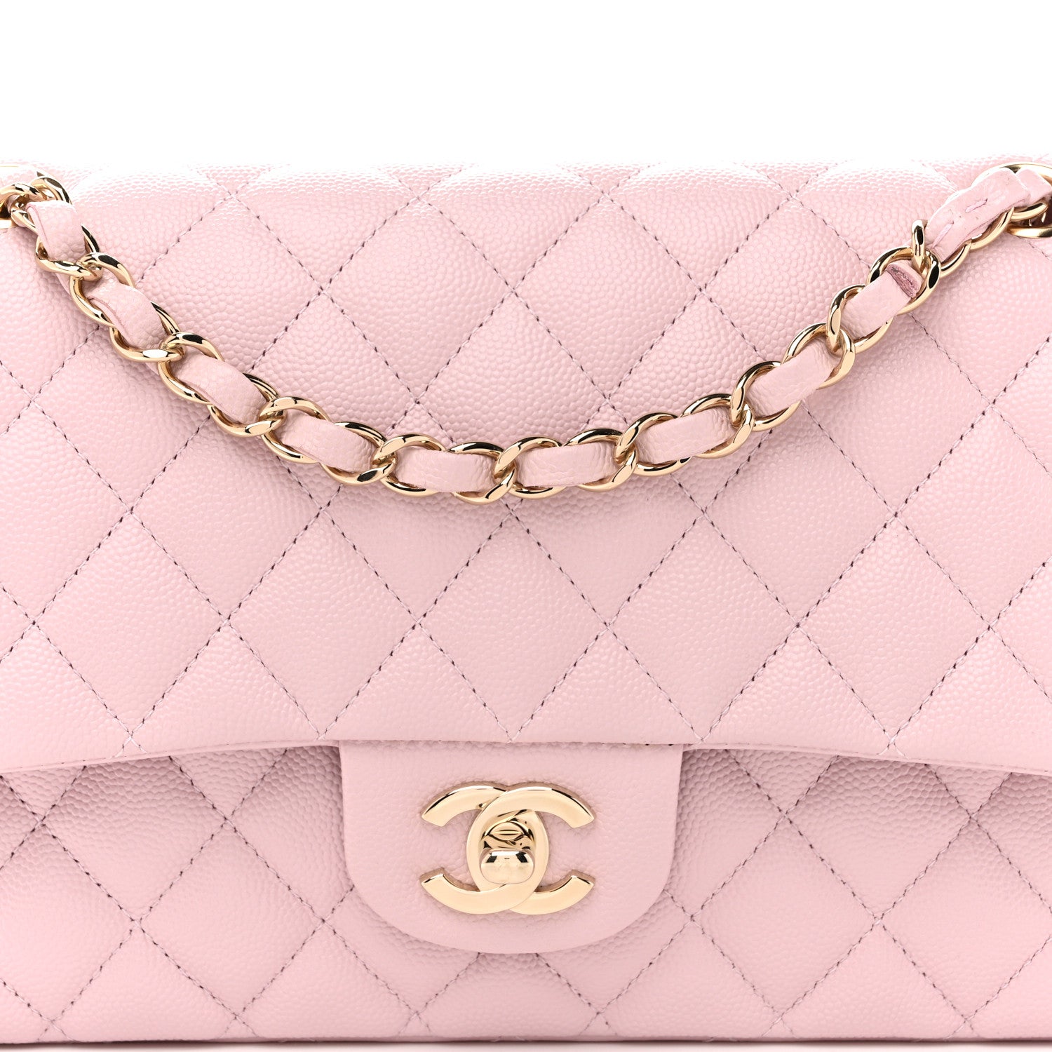 Chanel Caviar Quilted Medium Double Flap Light Pink 8 of 13