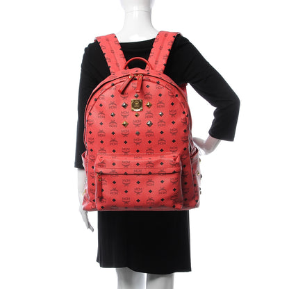 MCM Visetos Large Sprinkle Stud Stark Backpack Corail 2 of 12