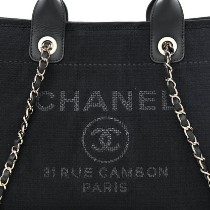 Chanel Mixed Fibers Small Deauville Tote Black 10 of 13