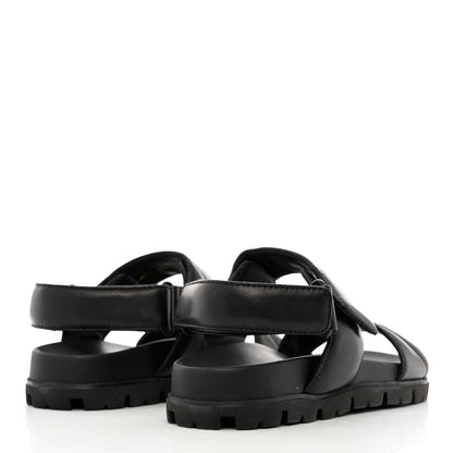 Prada Nappa Logo Quilted 20mm Sport Sandals 37 Black 4 of 10