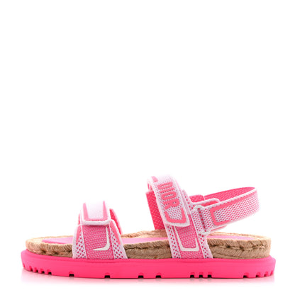 Christian Dior Technical Knit Jute Dioract 10mm Sandals 40.5 White Fuchsia 1 of 11