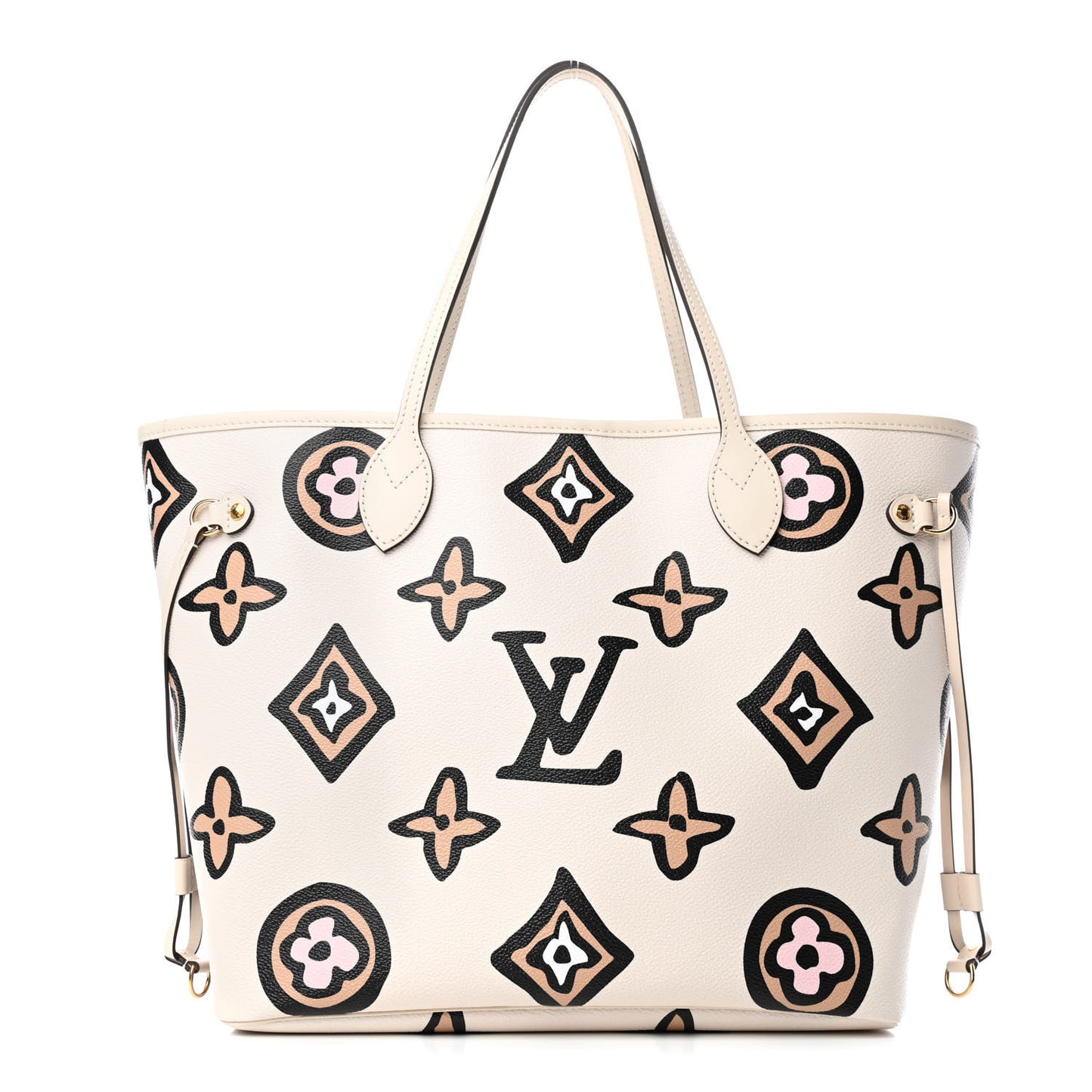 Monogram Giant Wild At Heart Neverfull MM Creme