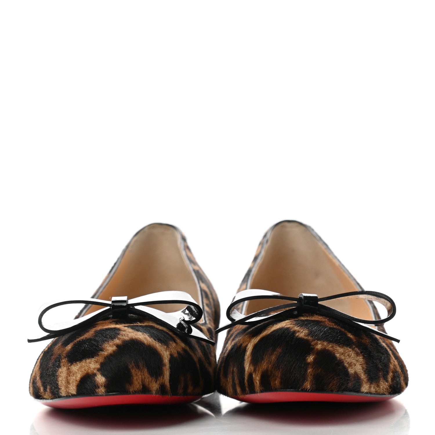 Christian Louboutin Calf Hair Patent Simplenodo Flats 39.5 Leopard Black 2 of 8