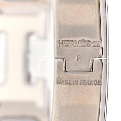 Hermes Enamel Narrow Clic Clac H Bracelet PM Blanc Gris Clair 4 of 5