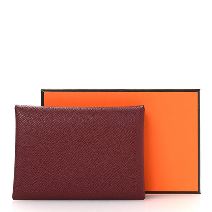 Hermes Epsom Calvi Duo Card Case Rouge H 9 of 9