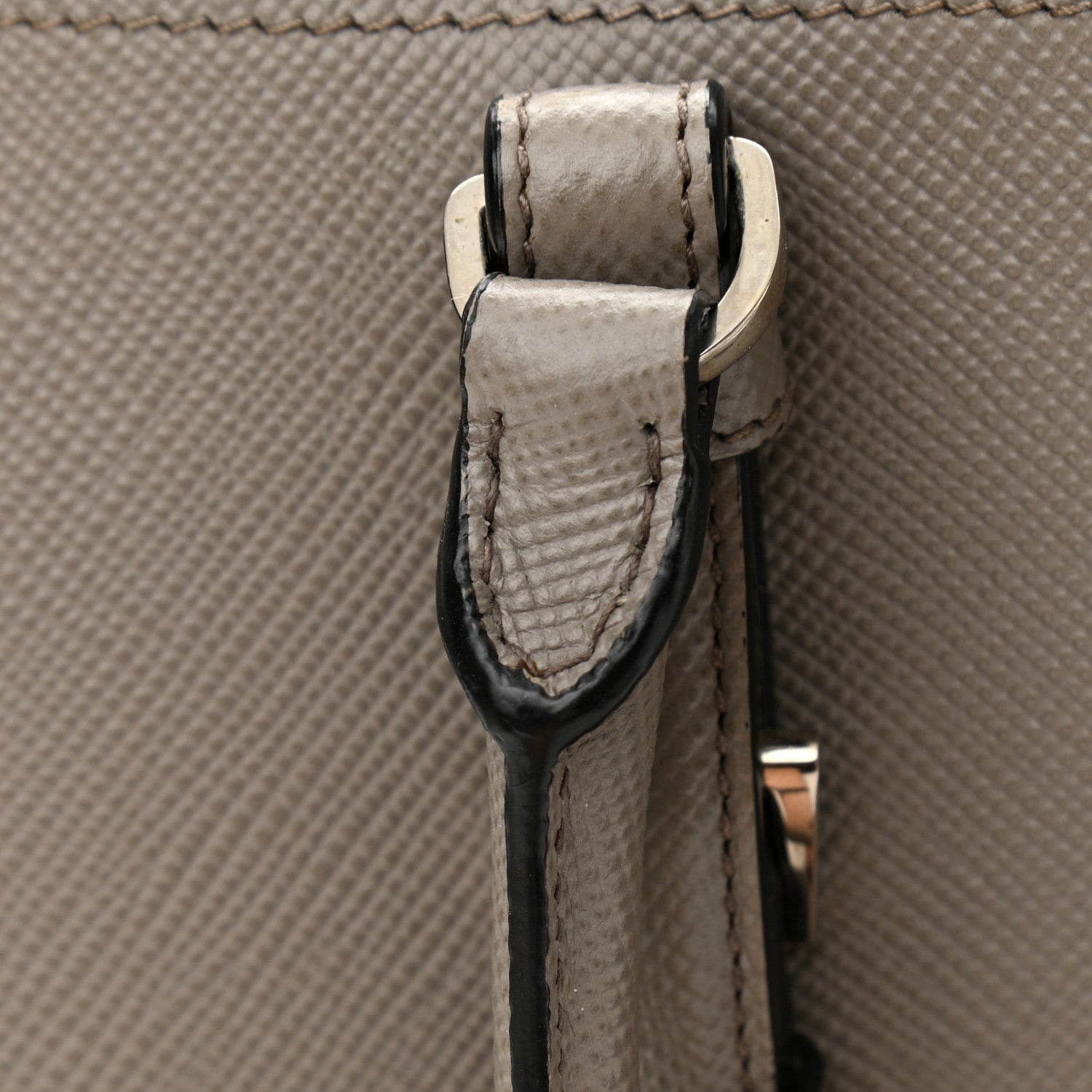 Prada Saffiano Cuir Small Double Handle Tote Argilla 12 of 15