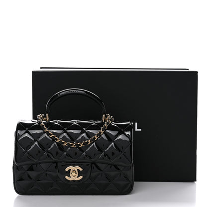 Chanel Patent Quilted Mini Top Handle Rectangular Flap Black 11 of 11