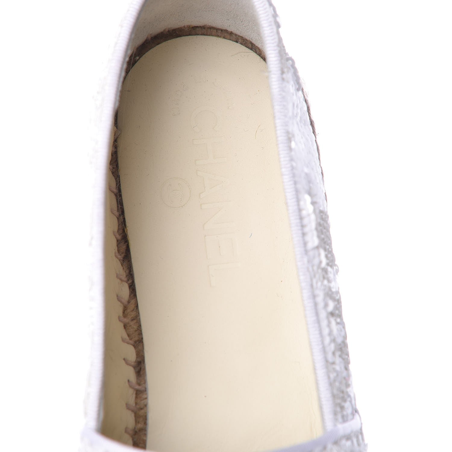 Chanel Patent Sequin CC Espadrilles 42 White 8 of 10