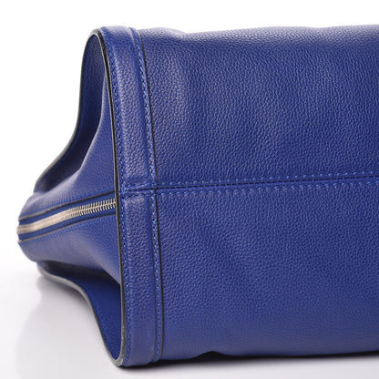 Alexander McQueen Pebbled Calfskin Large Skull Padlock Zip Around Tote Ultramarine 8 of 10