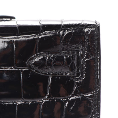 Hermes Shiny Niloticus Crocodile Kelly Cut Pochette Black 22 of 28
