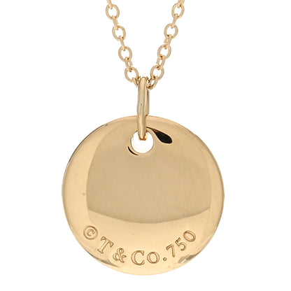 Tiffany 18K Yellow Gold Notes Letter E Disc Charm Pendant Necklace 4 of 4