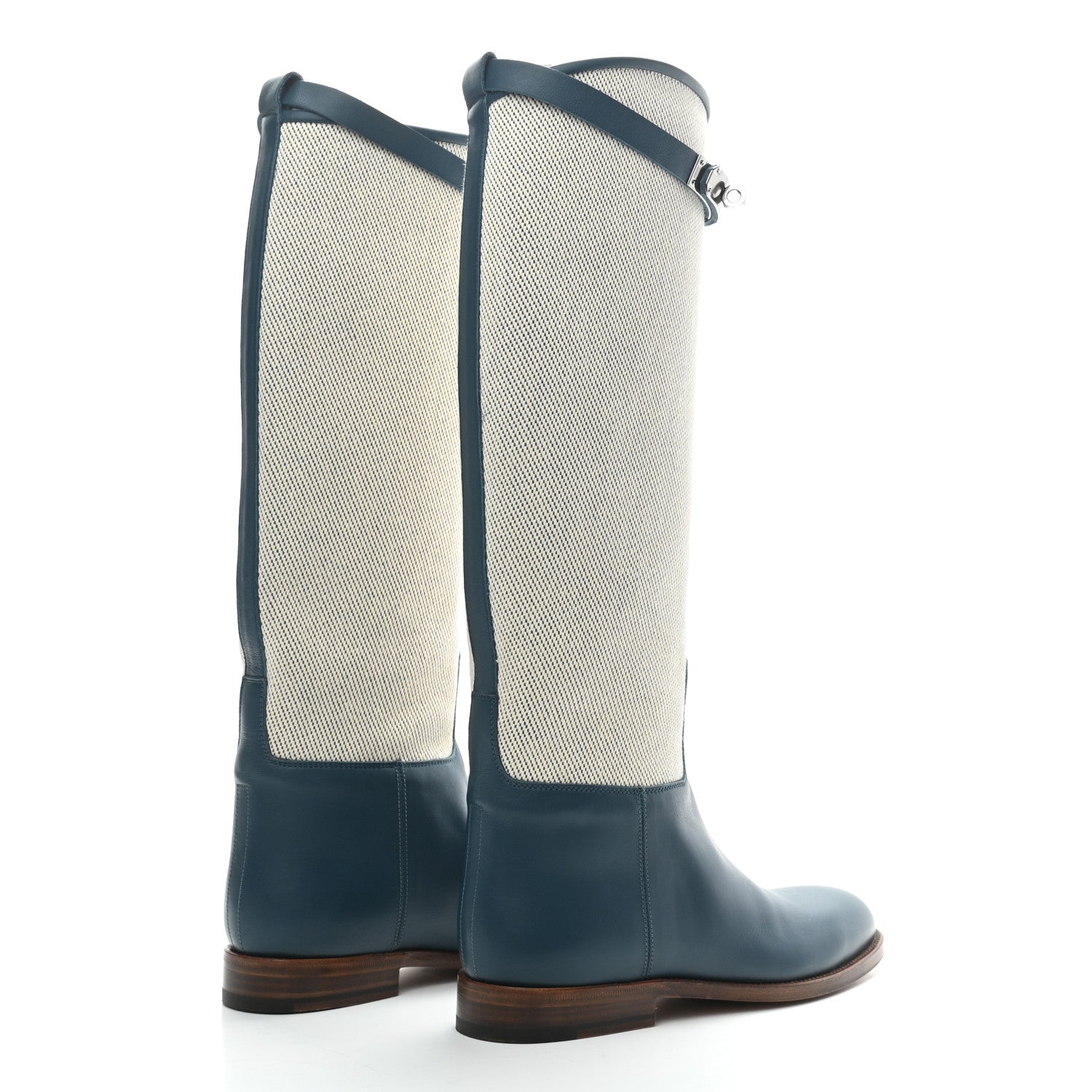 Hermes Box Canvas Kelly Jumping Boots 36 Colvert 4 of 6