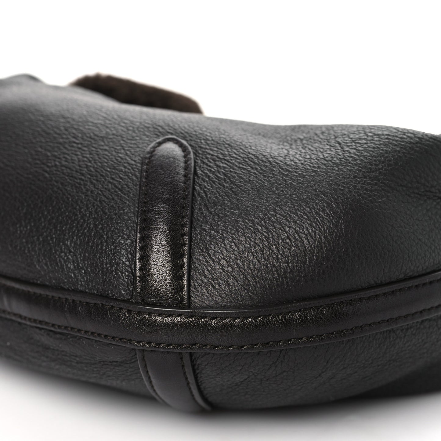 Calfskin Shearling Aviator Mini Jodie Dark Brown Fondant