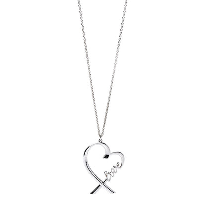 Tiffany Sterling Silver Paloma Picasso Loving Heart Love Pendant Necklace 1 of 6
