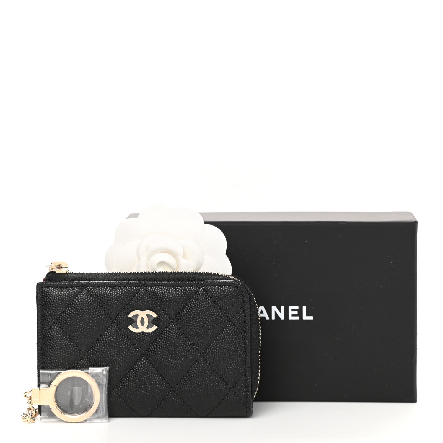 Chanel Caviar Quilted Zipped Key Holder Case Black 8 of 8