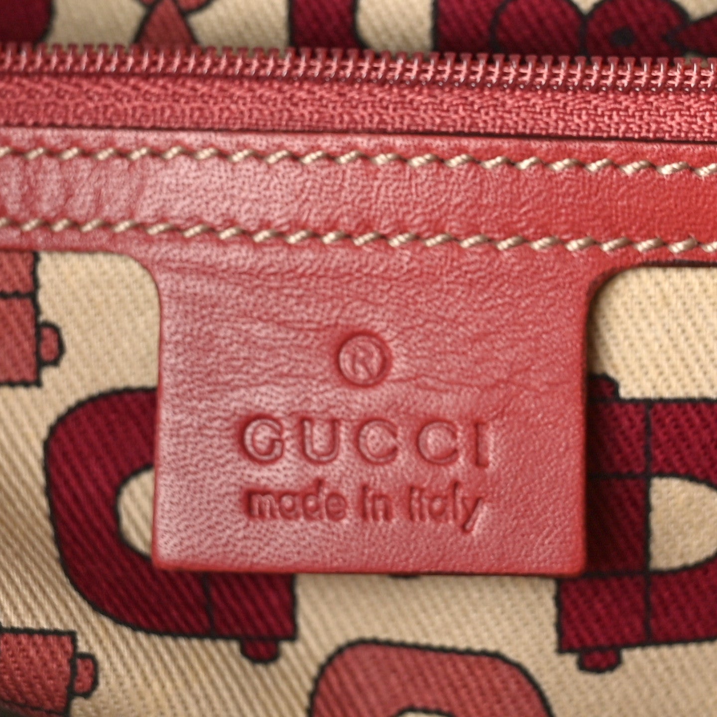 Gucci Guccissima Large Punch Tote Red 6 of 10
