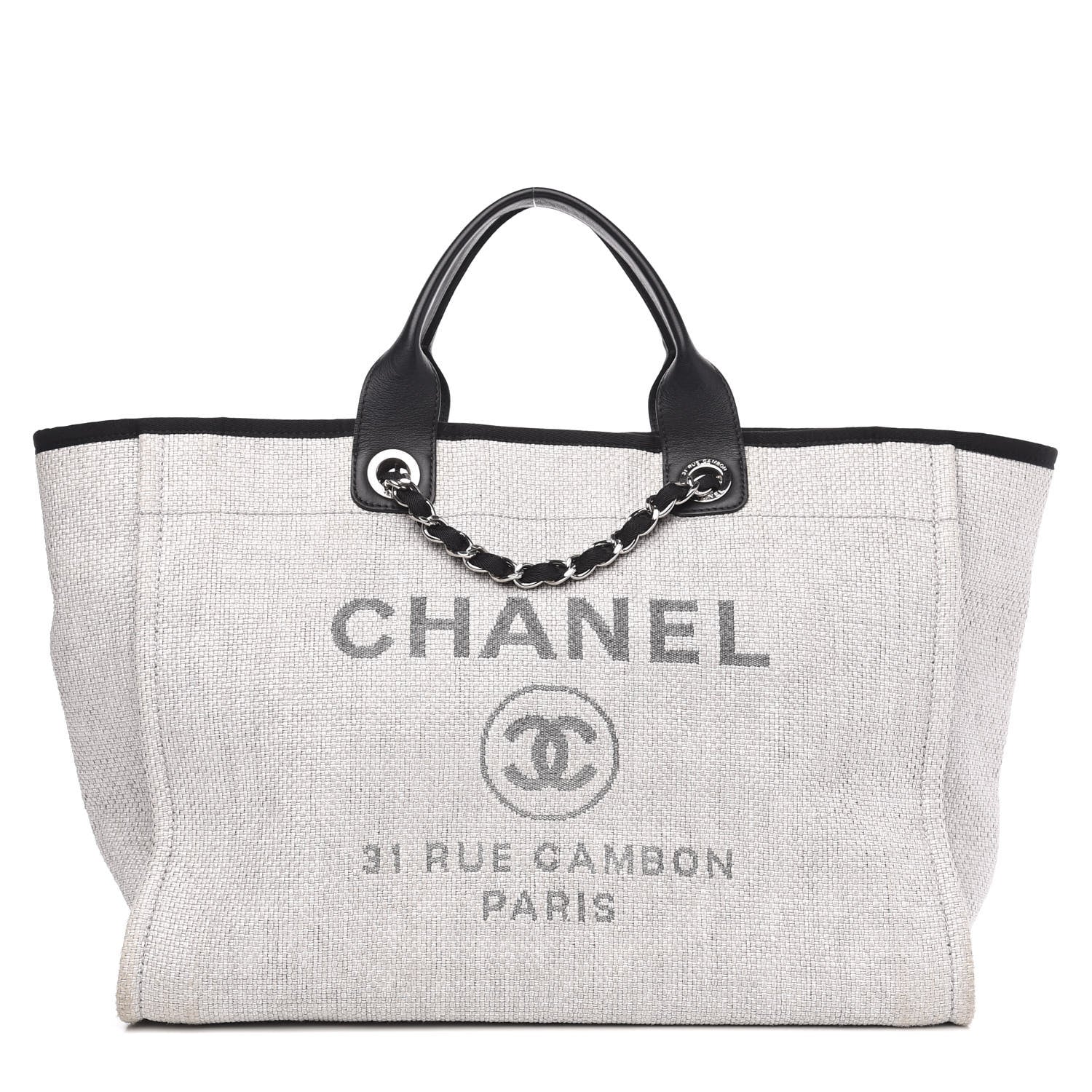 Chanel Canvas Medium Deauville Tote Grey 1 of 14