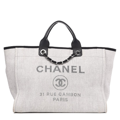 Chanel Canvas Medium Deauville Tote Grey 1 of 14