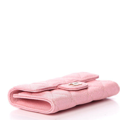 Chanel Iridescent Caviar Quilted Flap Card Holder Rose Pink 8 of 10