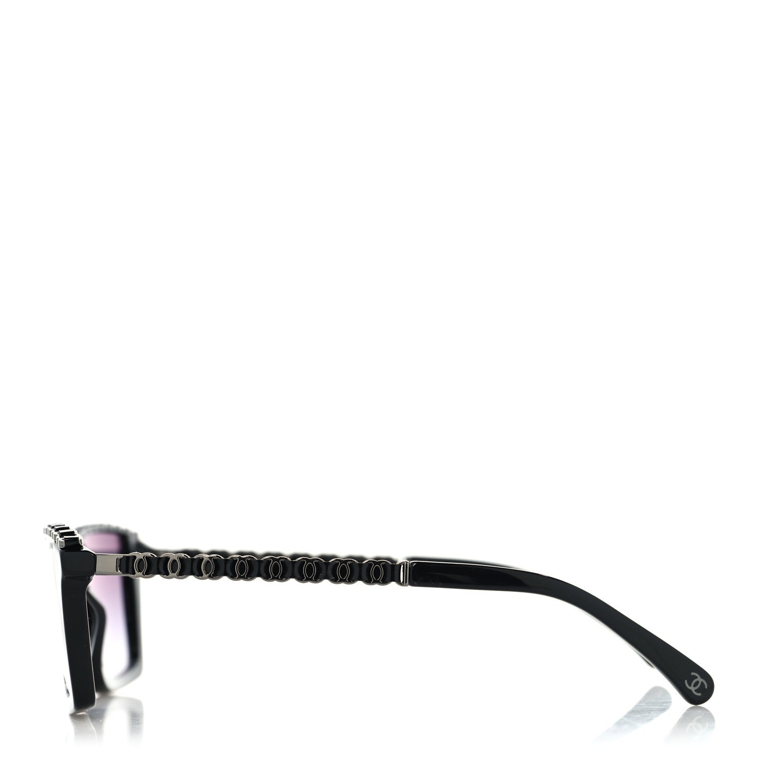 Chanel Acetate Metal Calfskin CC Square Sunglasses 5548-Q-A Black 3 of 6