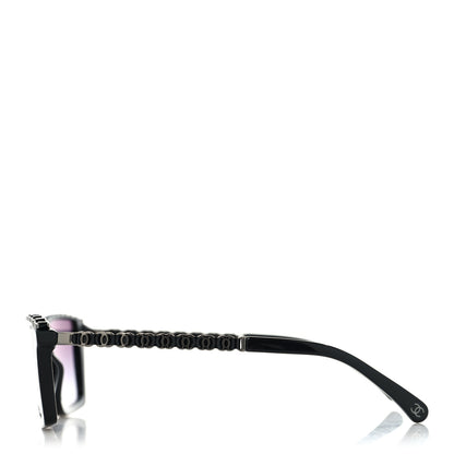 Chanel Acetate Metal Calfskin CC Square Sunglasses 5548-Q-A Black 3 of 6