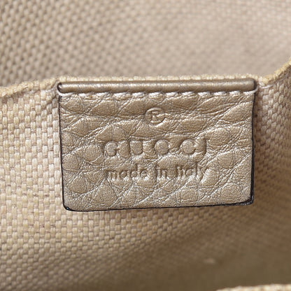 Gucci Metallic Pebbled Calfskin Small Soho Disco Bag Golden Beige 6 of 13