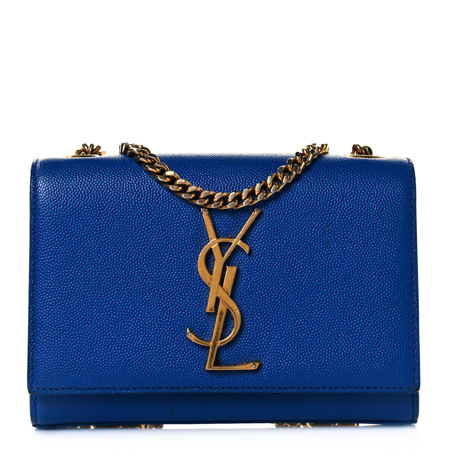 Saint Laurent Grain De Poudre Small Classic Monogram Kate Satchel Royal Blue 1 of 9