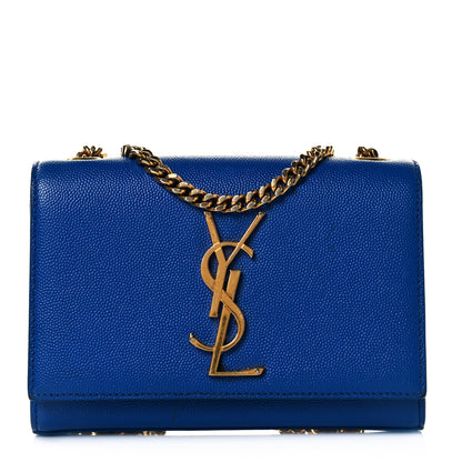 Saint Laurent Grain De Poudre Small Classic Monogram Kate Satchel Royal Blue 1 of 9
