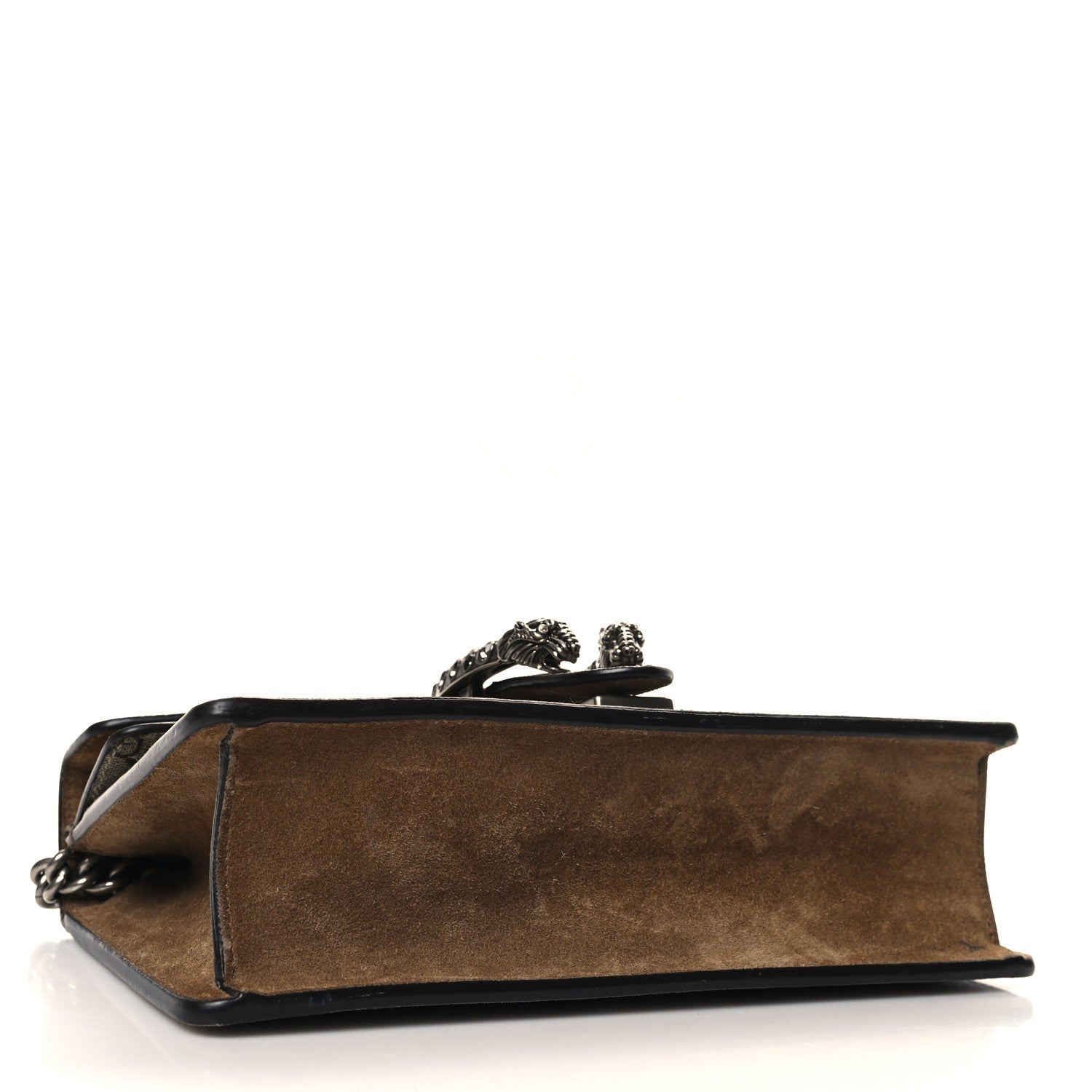 Gucci GG Supreme Monogram Suede Crystal Small Dionysus Shoulder Bag Beige Ebony Taupe 4 of 13