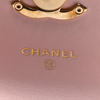 Chanel Lambskin Quilted Pick Me Up Clutch With Chain Pink 6 of 10
