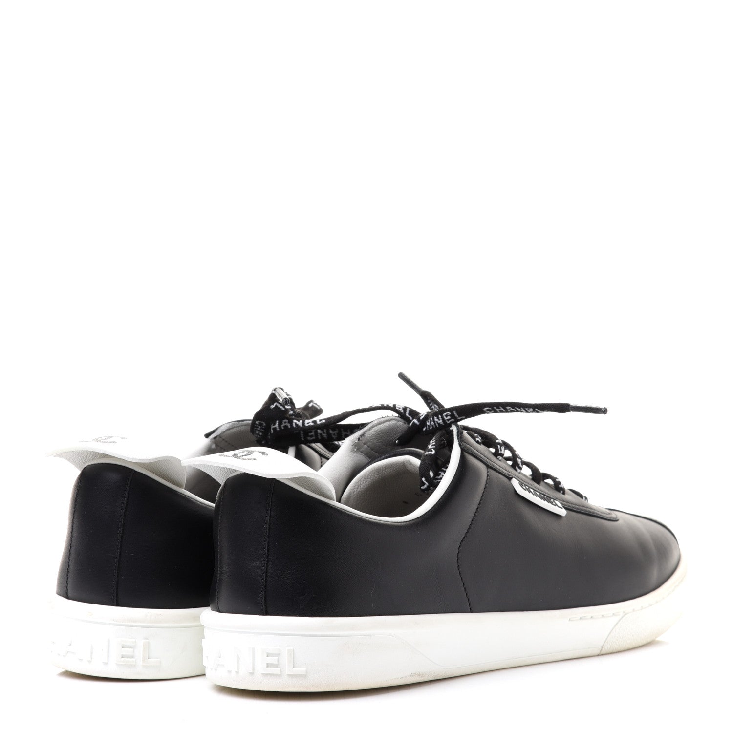 Chanel Calfskin CC Womens Sneakers 41.5 Black 4 of 12