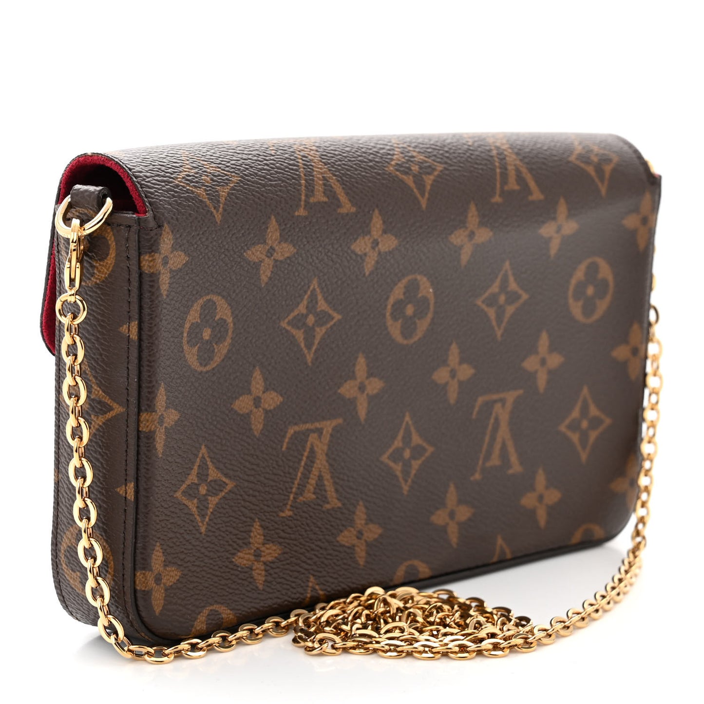 Monogram Pochette Felicie Chain Wallet Fuchsia