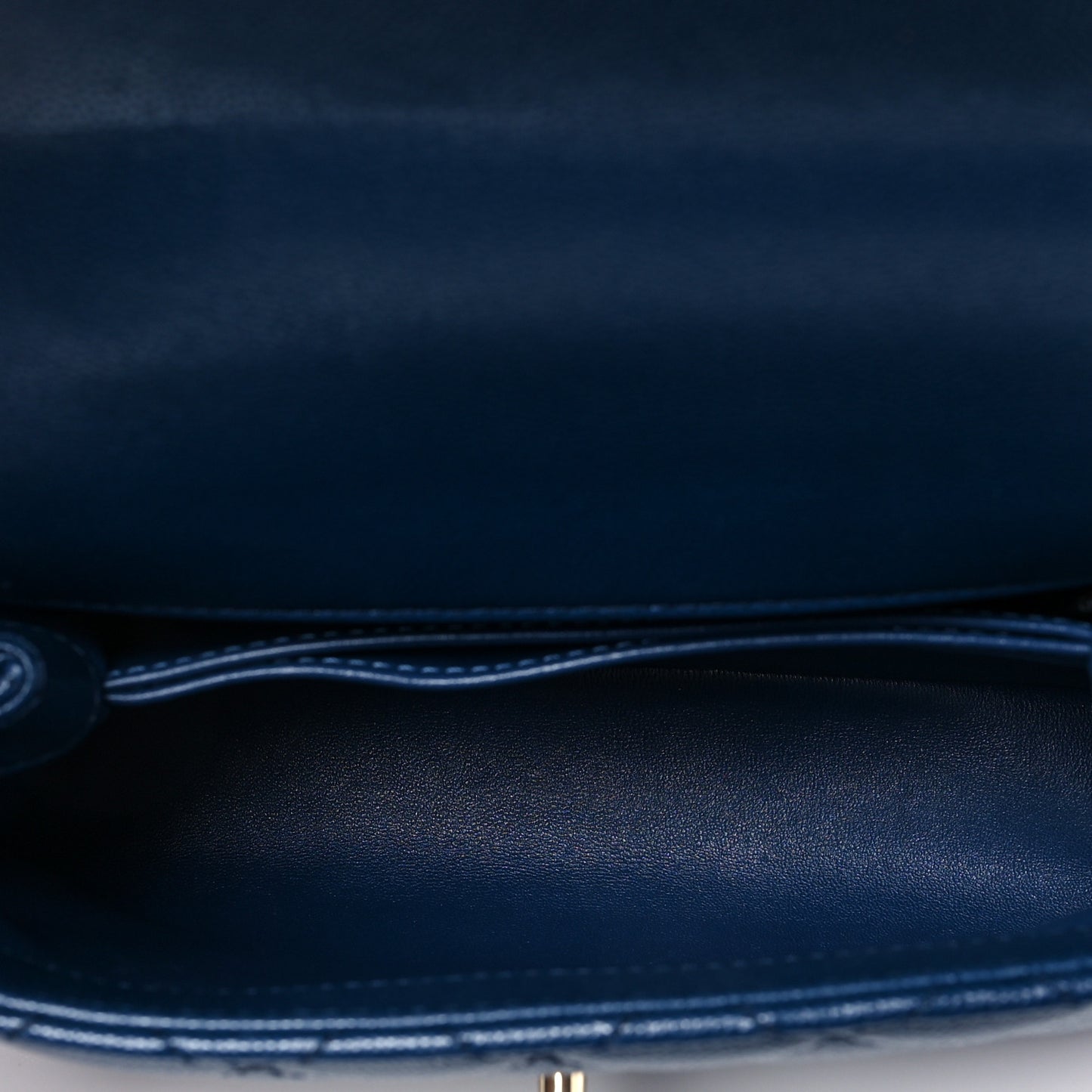Caviar Quilted Lizard Embossed Mini Coco Handle Flap Dark Blue