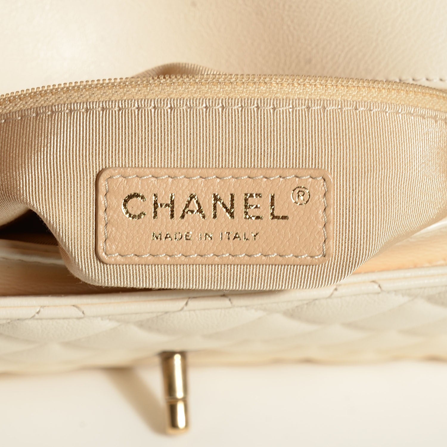 Chanel Calfskin CC Crown Medium Flap Dark White 7 of 8