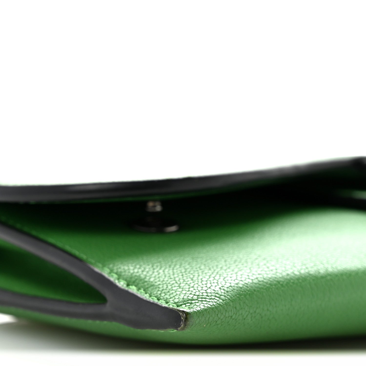 Christian Dior Goatskin Saddle Chain Wallet Pouch Bright Green 10 of 13