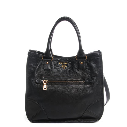 Prada Deerskin Zipper Detail Tote Black 1 of 13