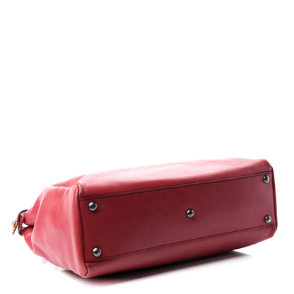 Fendi Vitello Suede Medium Peekaboo Iconic Satchel Rubino Peonia 4 of 18